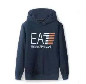 armani jeans basic hoodie sweat ea7 blue